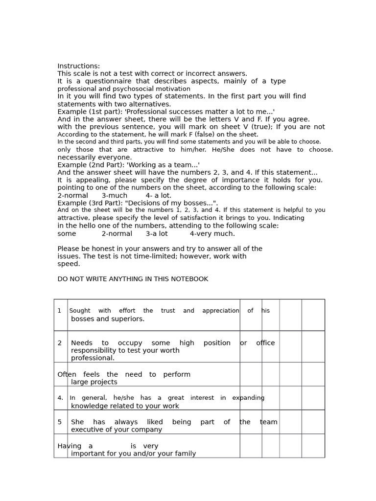 Mps Scale Questionnaire | PDF | Psychology | Cognition