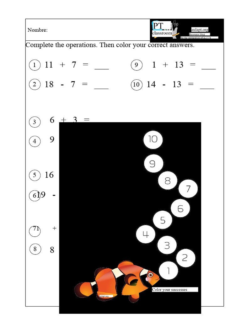 Math Operations Worksheet for Kids | PDF