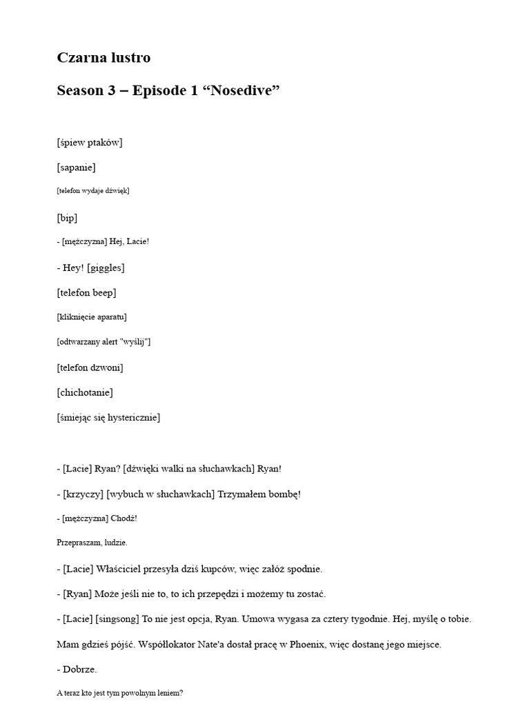 Czarna Lustro Skrypt | PDF