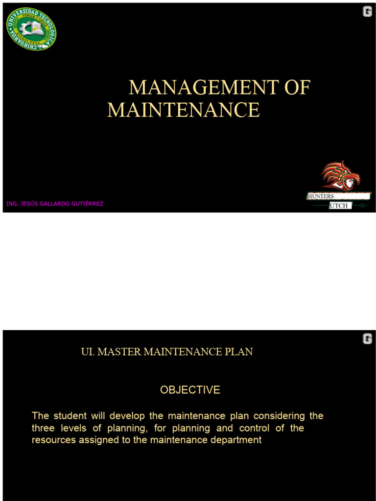 Master Maintenance Plan Guide | PDF | Reliability Engineering