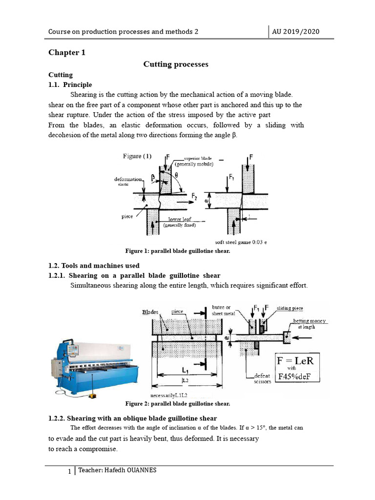 Cutting Processes in Production Methods | PDF | Classical Mechanics ...