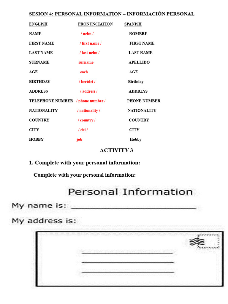 PERSONAL INFORMATION | PDF | Telecommunications | Linguistics