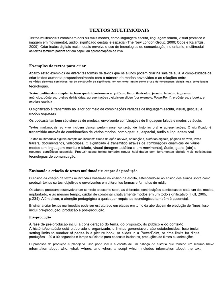 Criando Textos Multimodais Eficazes | PDF | Mídia de massa | Comunicação