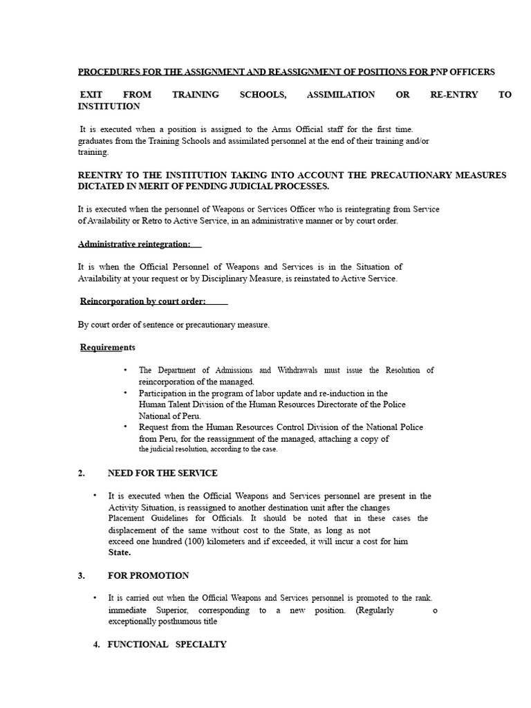 ASSIGNMENT AND REASSIGNMENT OF PNP OFFICIALS | PDF | Government | Justice