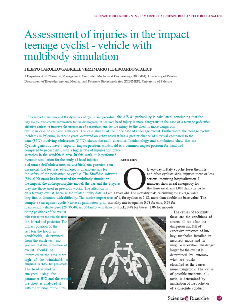 Teen Cyclist Injury Risk Analysis | PDF | Thorax