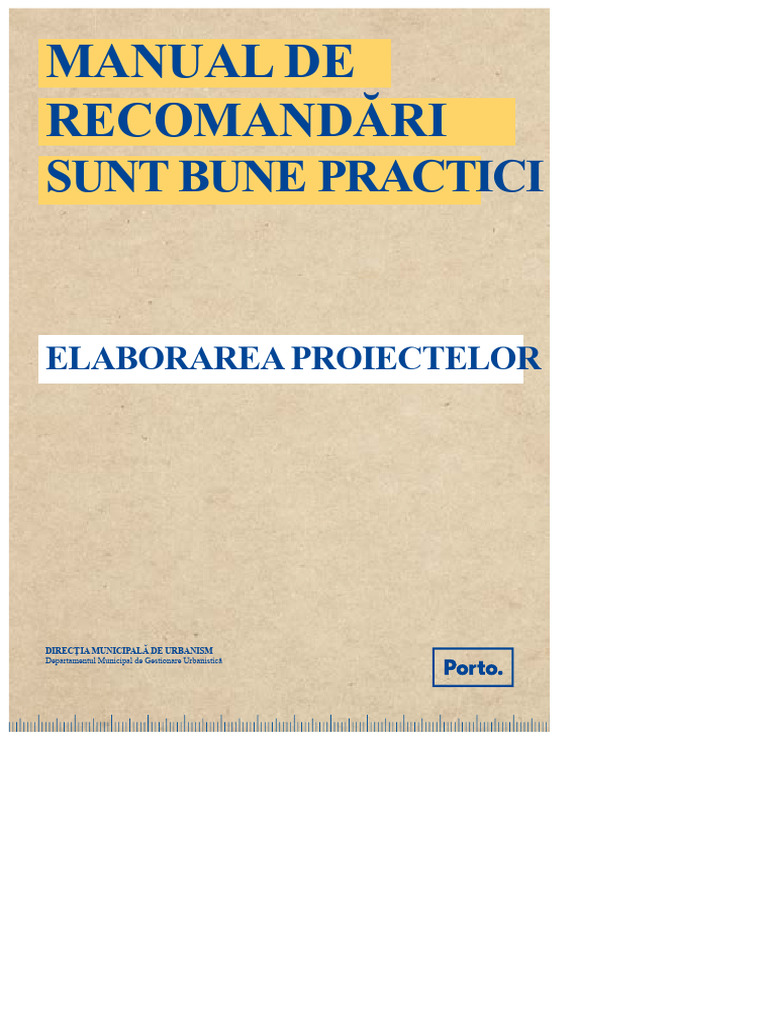 Manual de Recomandări Și Practici Bune În Urbanism Porto. | PDF