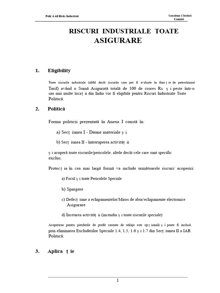 Tariful IAR | PDF