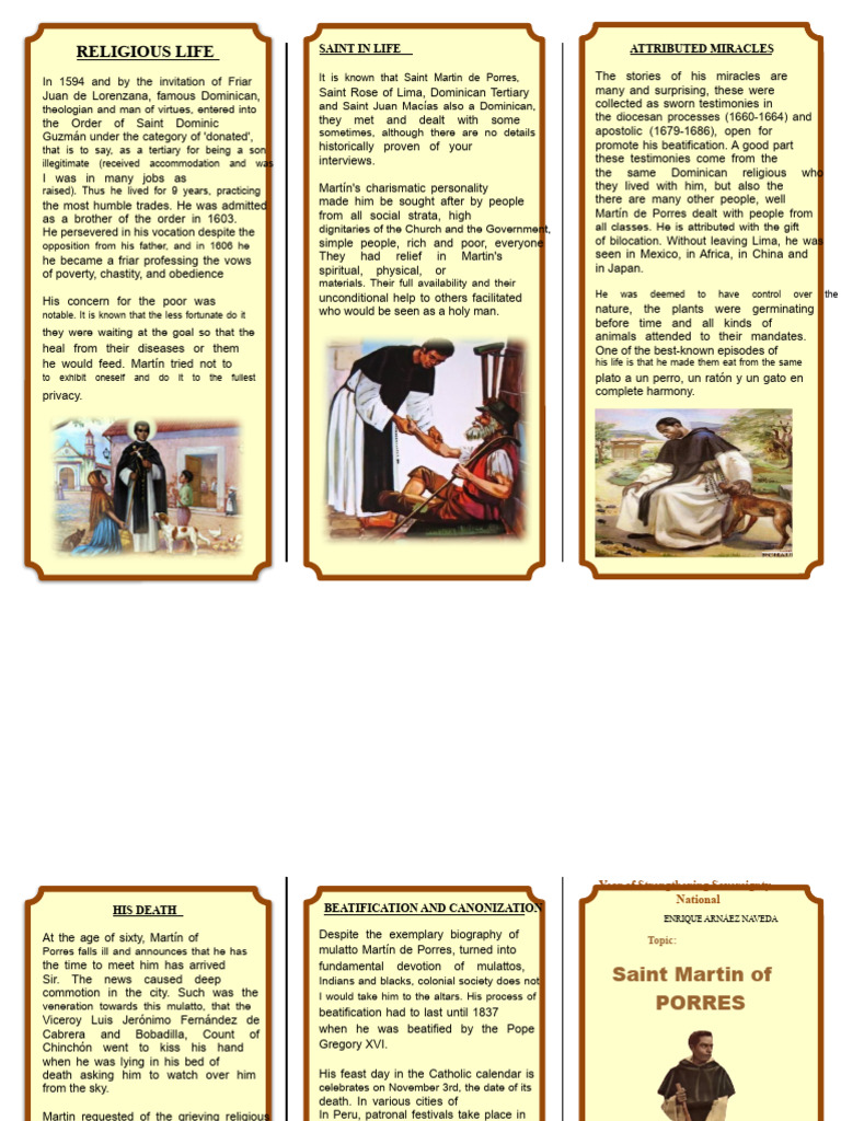 Life and Miracles of Saint Martin de Porres | PDF | Catholic Church