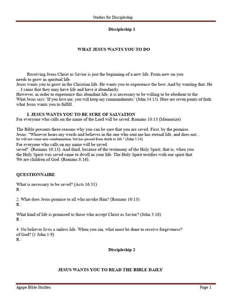 Essential Steps for Christian Discipleship | PDF | Disciple ...