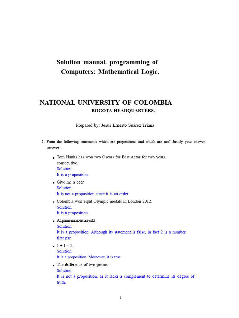 Solved Exercises of Logic | PDF | Syntax (Logic) | Metalogic