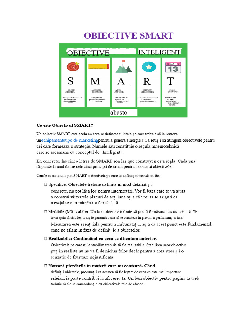 Obiective Smart | PDF