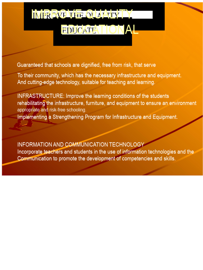 Improve Educational Quality | PDF | Teachers | Infrastructure