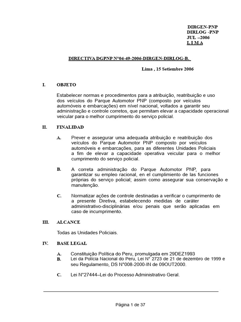 246459712 Dir 04-49-2006 Dirgen Dirlog b Uso Veículos | PDF | Tráfego ...