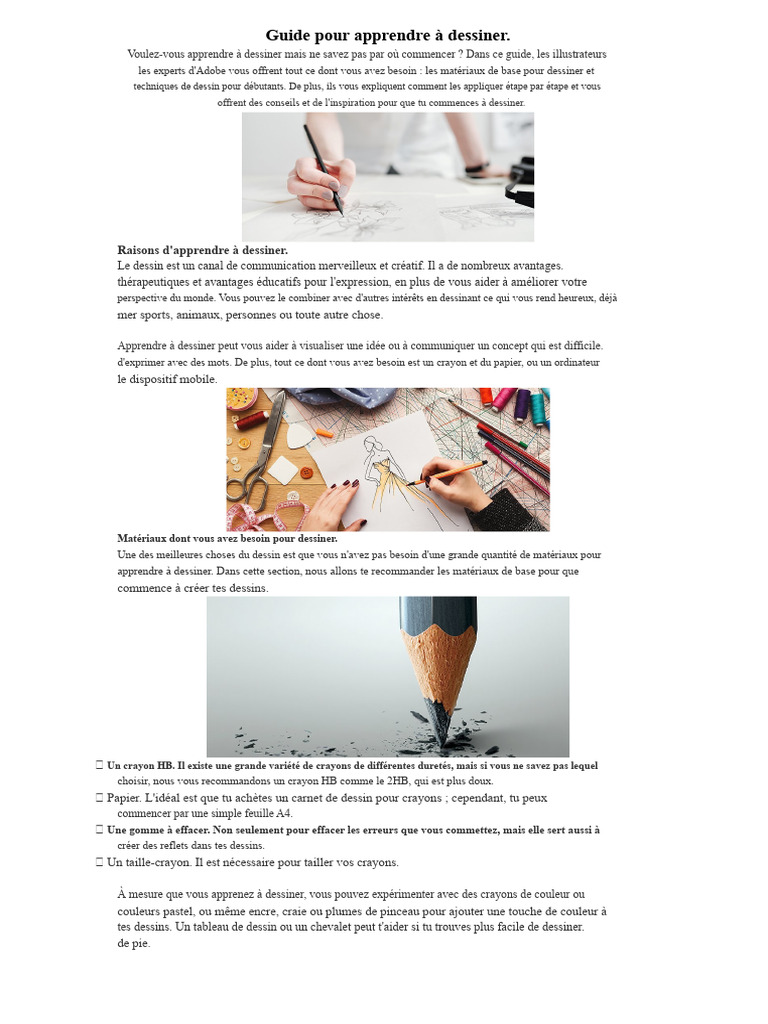 Guide complet pour débuter en dessin | PDF | Dessin | Oiseaux