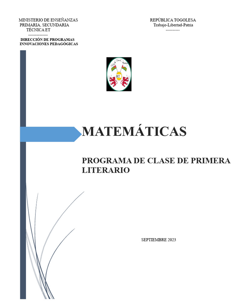 Programa de Matemáticas para Primer A4 | PDF | Ecuaciones | Asíntota