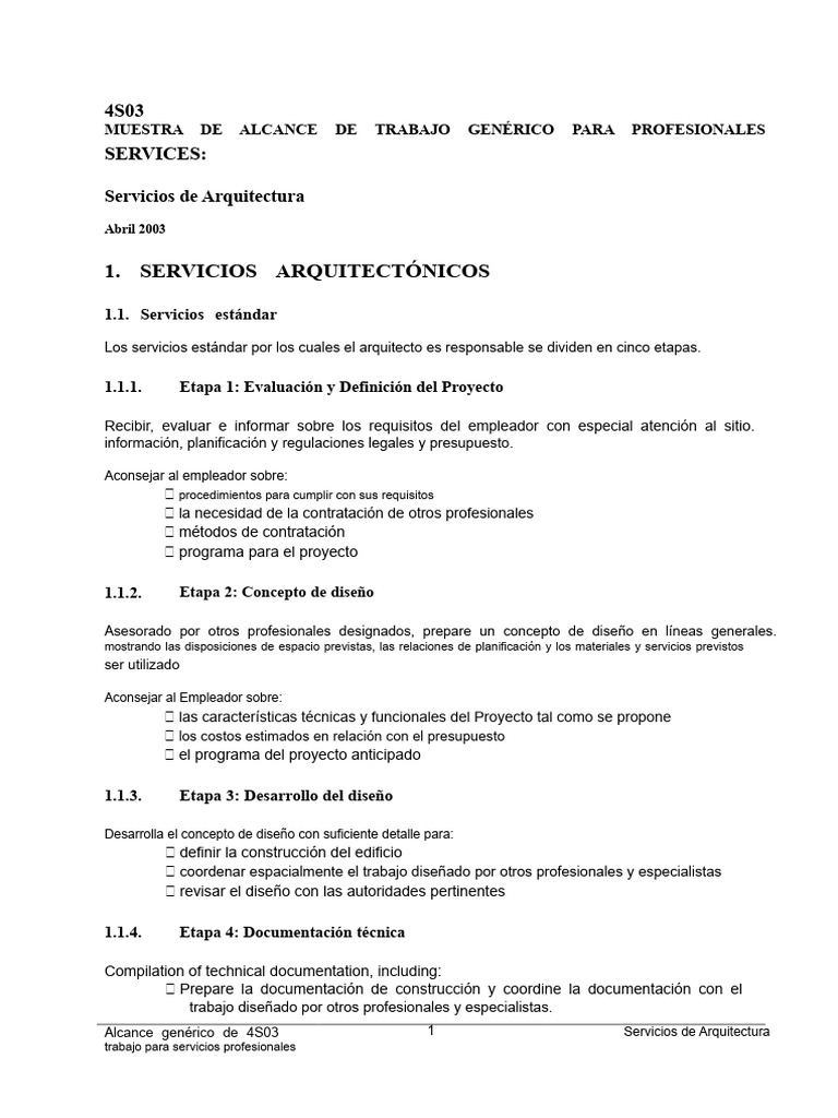 Servicios de Arquitectura | PDF | Arquitecto