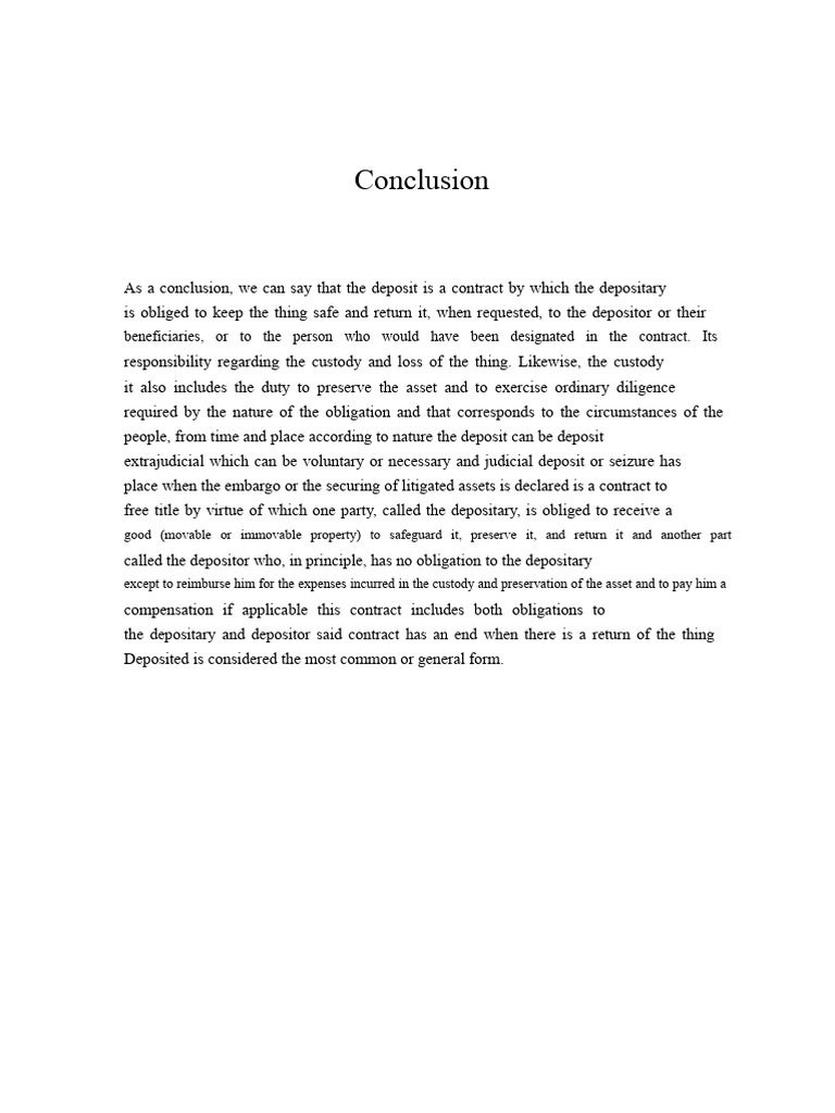 Conclusion of the deposit contract | PDF
