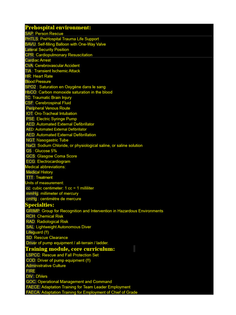 Top 100 Firefighter Abbreviations Guide | PDF | Fire Engine | Firefighter