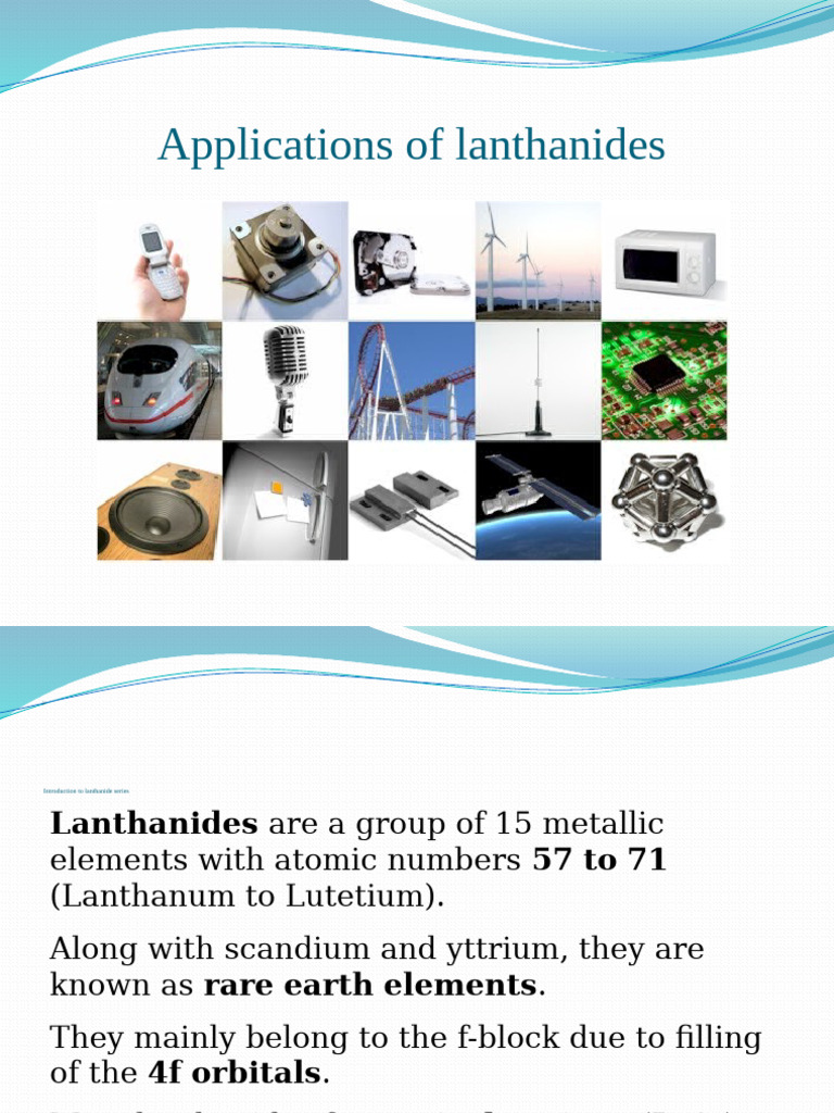 Applications Of Lanthanides in various aspects | PDF | Lanthanide ...