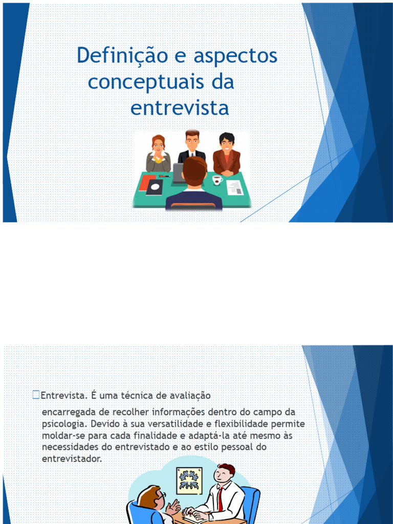 Entrevista: Definição e Tipos na Psicologia | PDF | Entrevista ...