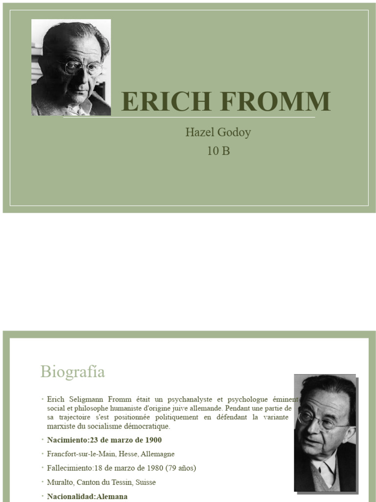 Erich Fromm : Psychanalyse Humaniste | PDF | Erich Fromm | Psychanalyse
