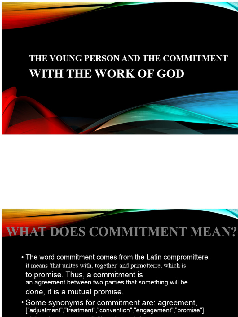 Commitment to God's Work for Youth | PDF | Disciple (Christianity) | Jesus
