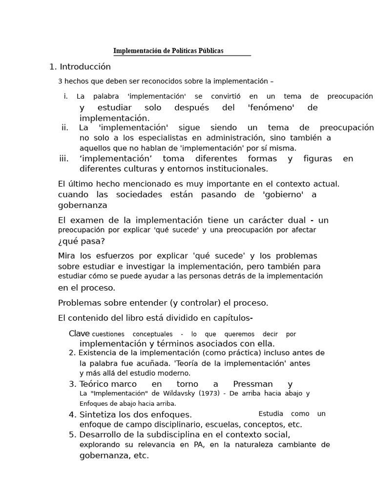 Claves de la Implementación de Políticas | PDF | Análisis de políticas ...
