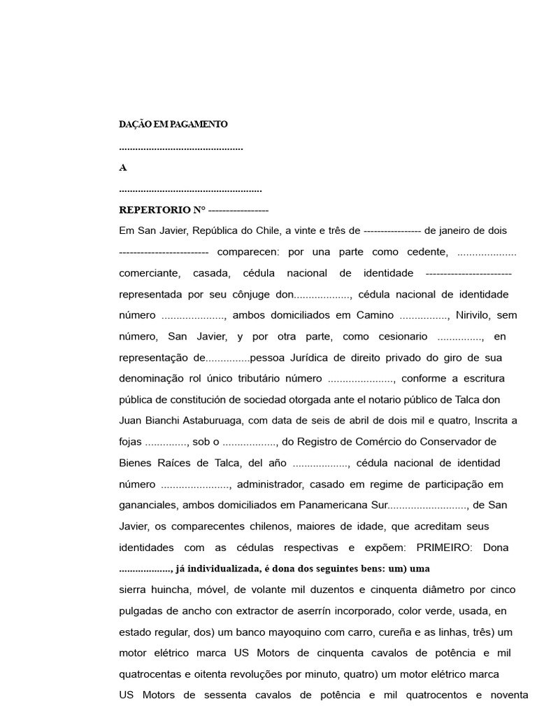Dação em Pagamento de Bens Móveis | PDF | Justiça | Crime e Violência