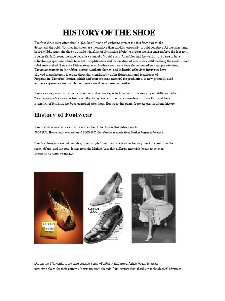 Evolution of Footwear Through History | PDF | Shoe | Foot