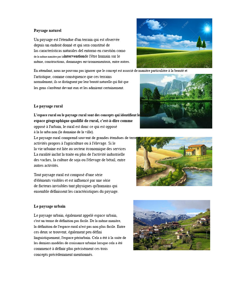 Comprendre les paysages rural et urbain | PDF