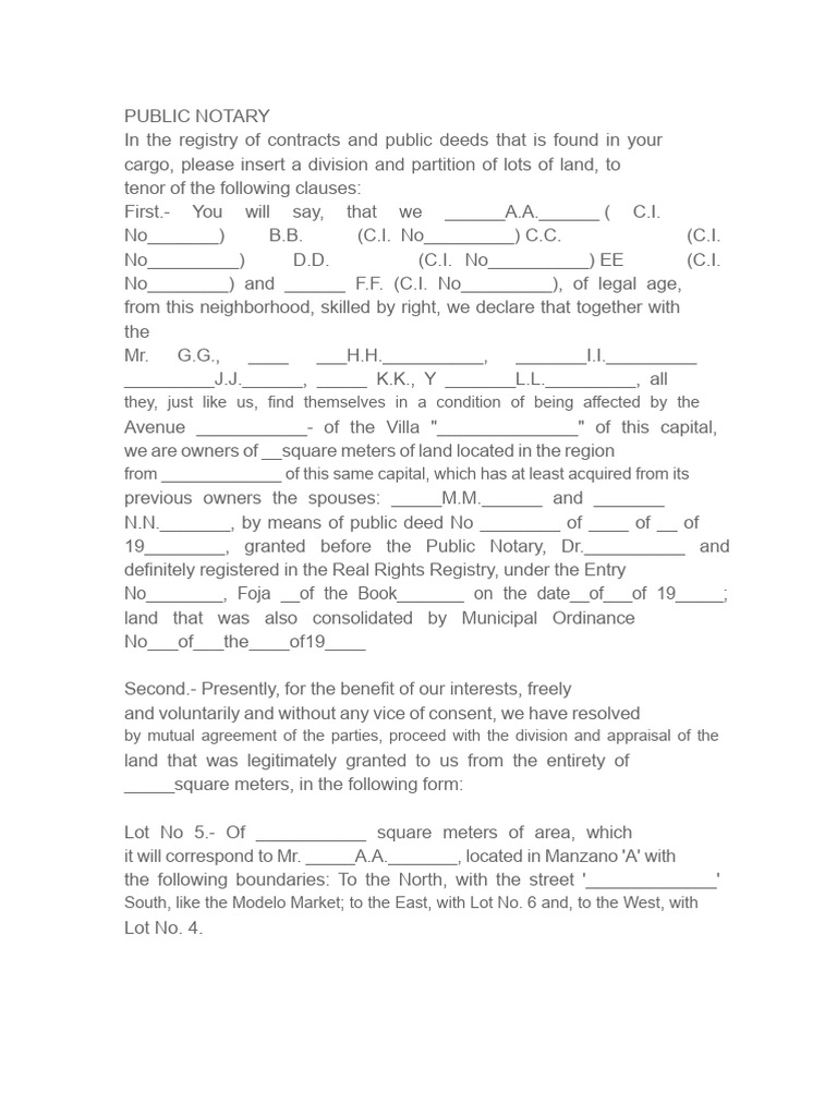 Land Division Contract. | PDF | Common Law | Private Law