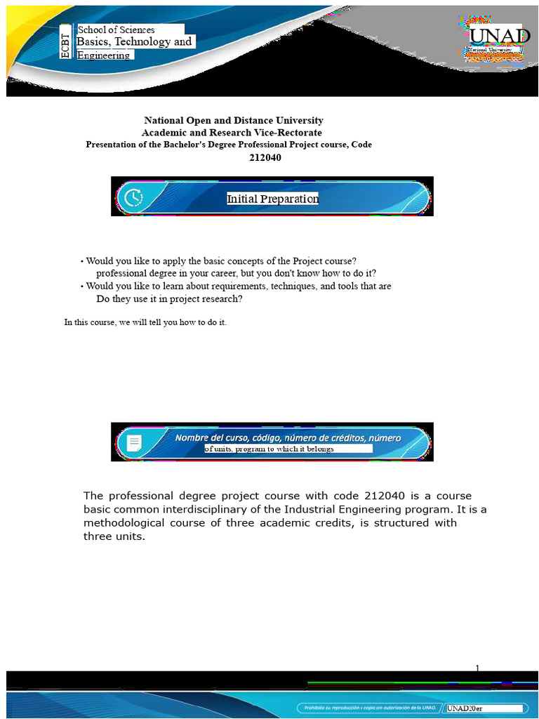 Presentation of The Professional Degree Project Course | PDF ...