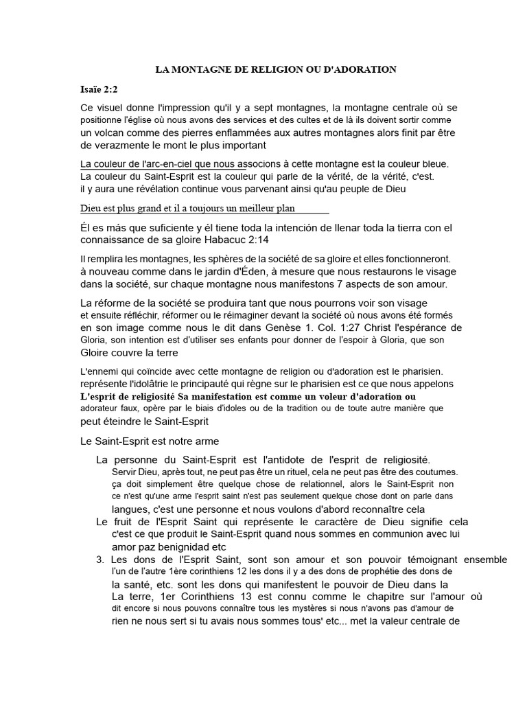 Autorité sur la Montagne de Religion | PDF