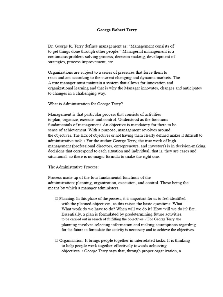George Robert Terry | PDF | Planning | Decision Making