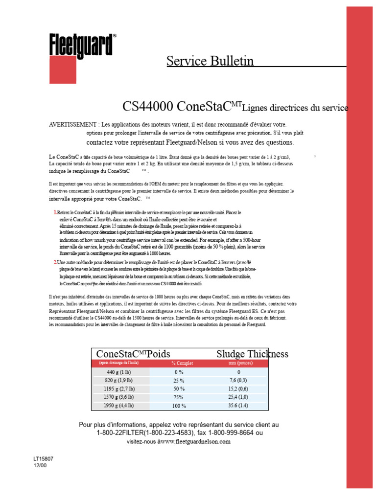 Fiche de Cs44000 E.F Centrifugeuse Ch44120 | PDF