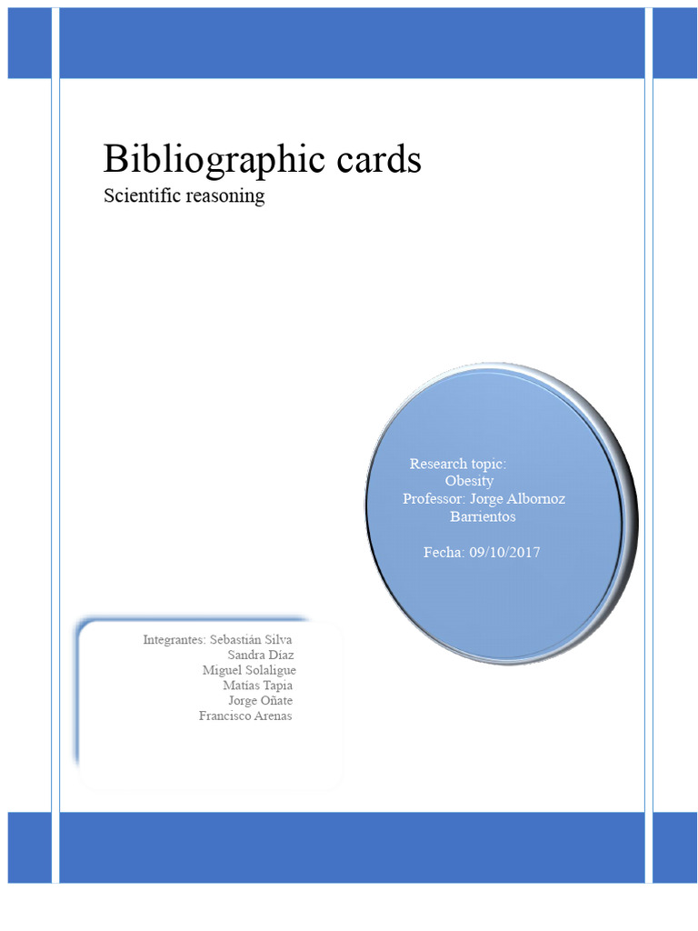 Bibliographic Cards.docx | PDF | Obesity | Body Mass Index
