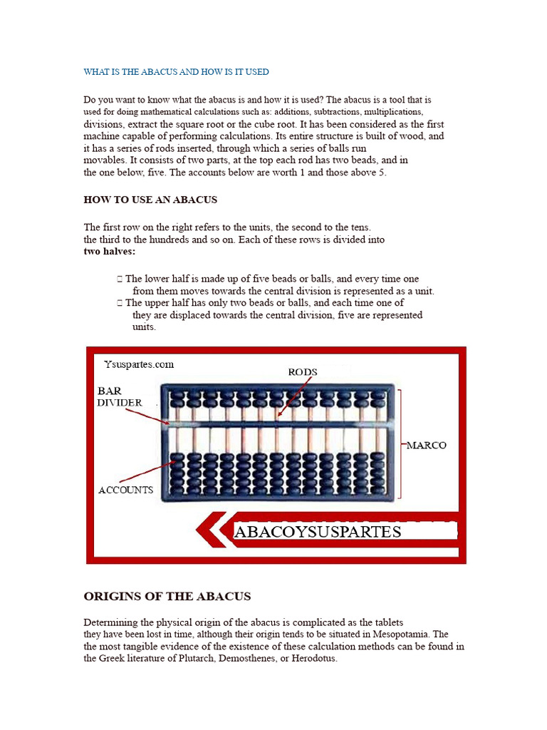 Understanding the Abacus: Types and Uses | PDF | Mathematics