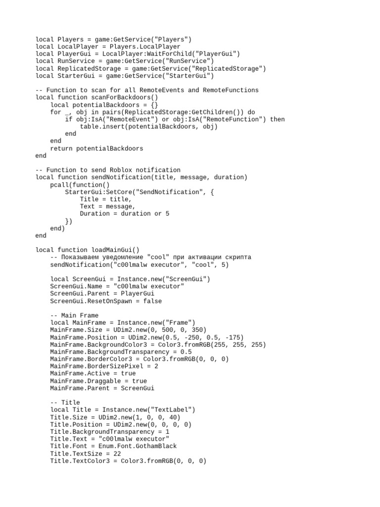 Roblox Executor GUI Script | PDF | Computer Programming | Computer Science