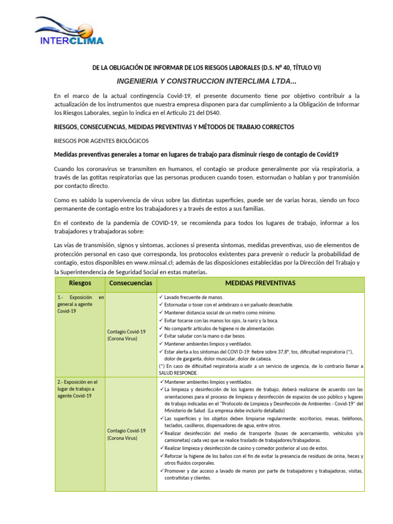 Riesgos Laborales y Covid-19: Medidas Preventivas | PDF | Lavado de ...