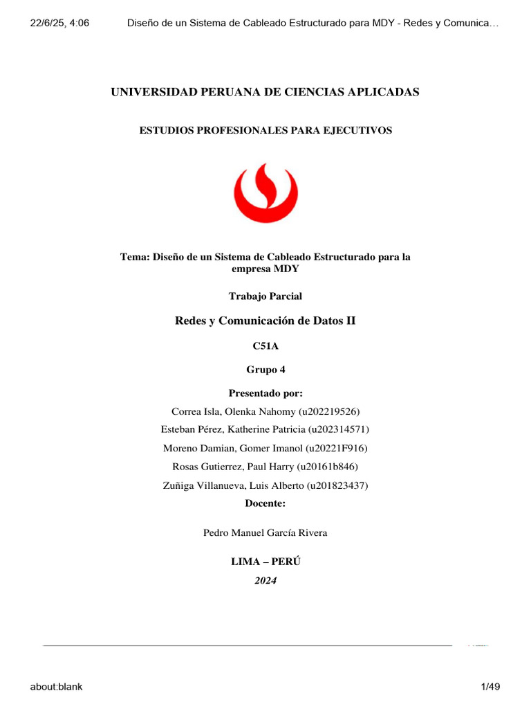 Diseño de un Sistema de Cableado Estructurado para MDY - Redes y ...