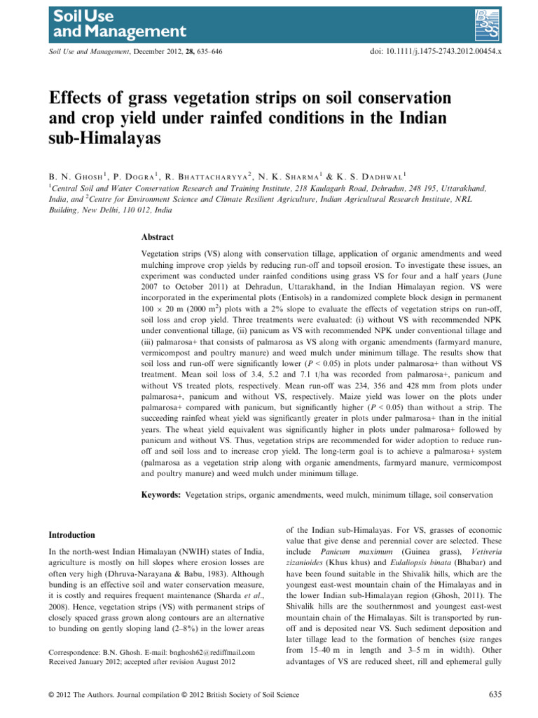 Effects of Grass Vegetation Strips On So | PDF | Surface Runoff | Soil
