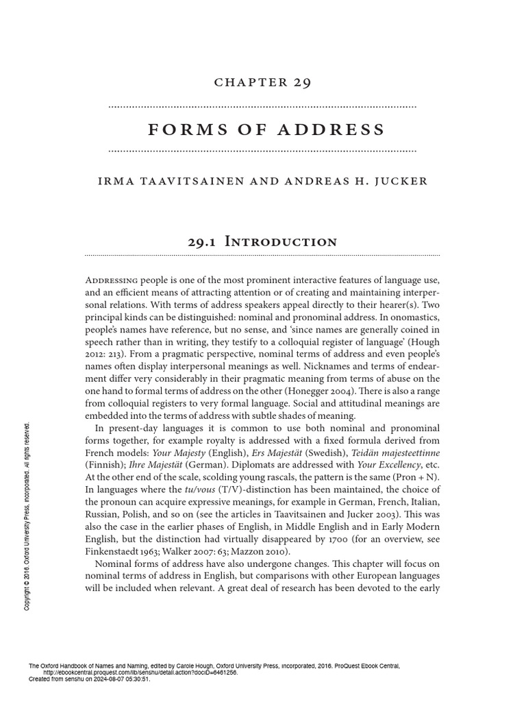 Understanding Nominal Address Terms | PDF | Pronoun | Linguistics