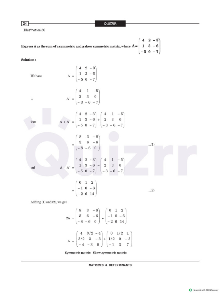 16 Matrices Determinants Revision3 | PDF