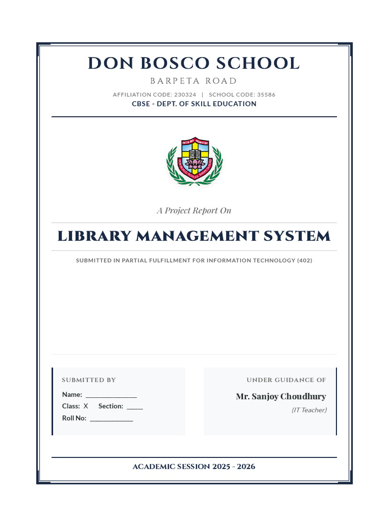 Library Management System Project Report | PDF | Integer (Computer ...
