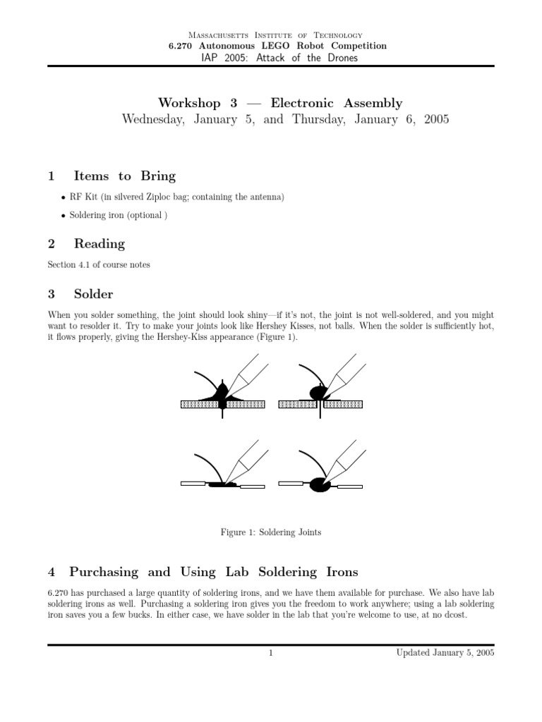 Soldering Guide for LEGO Robot Competition | PDF | Soldering ...
