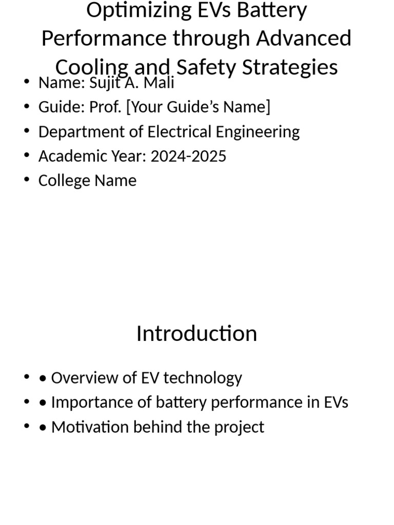 EV Battery Cooling and Safety Optimization | PDF