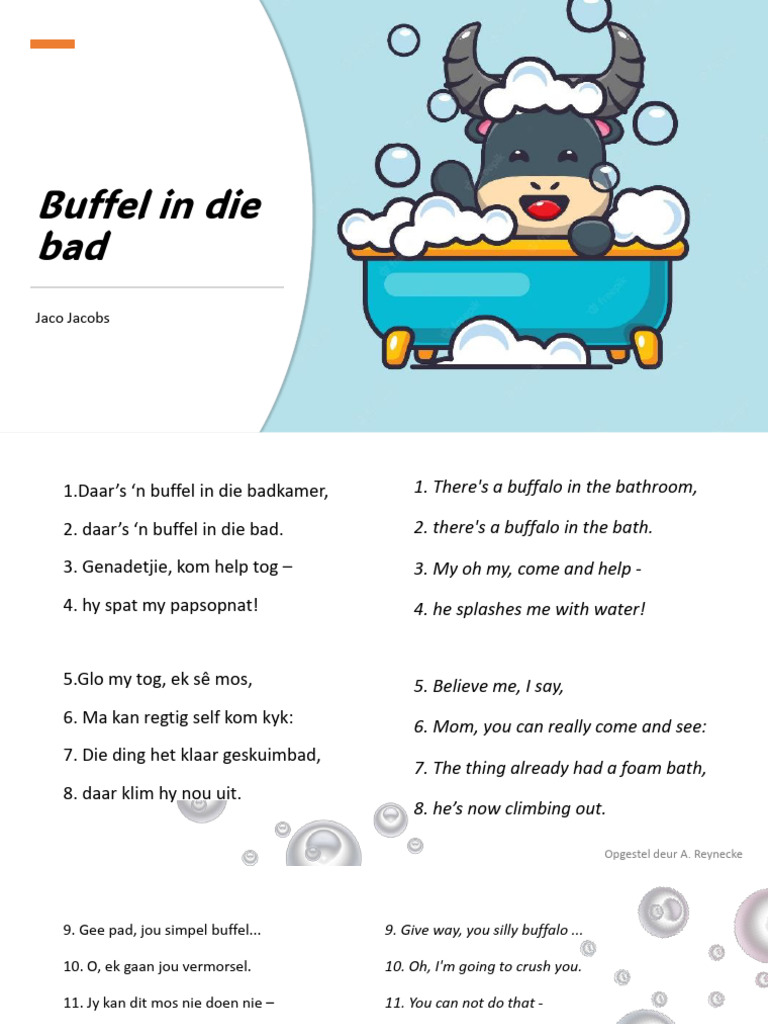 Buffel in Die Bad PP Notas | PDF