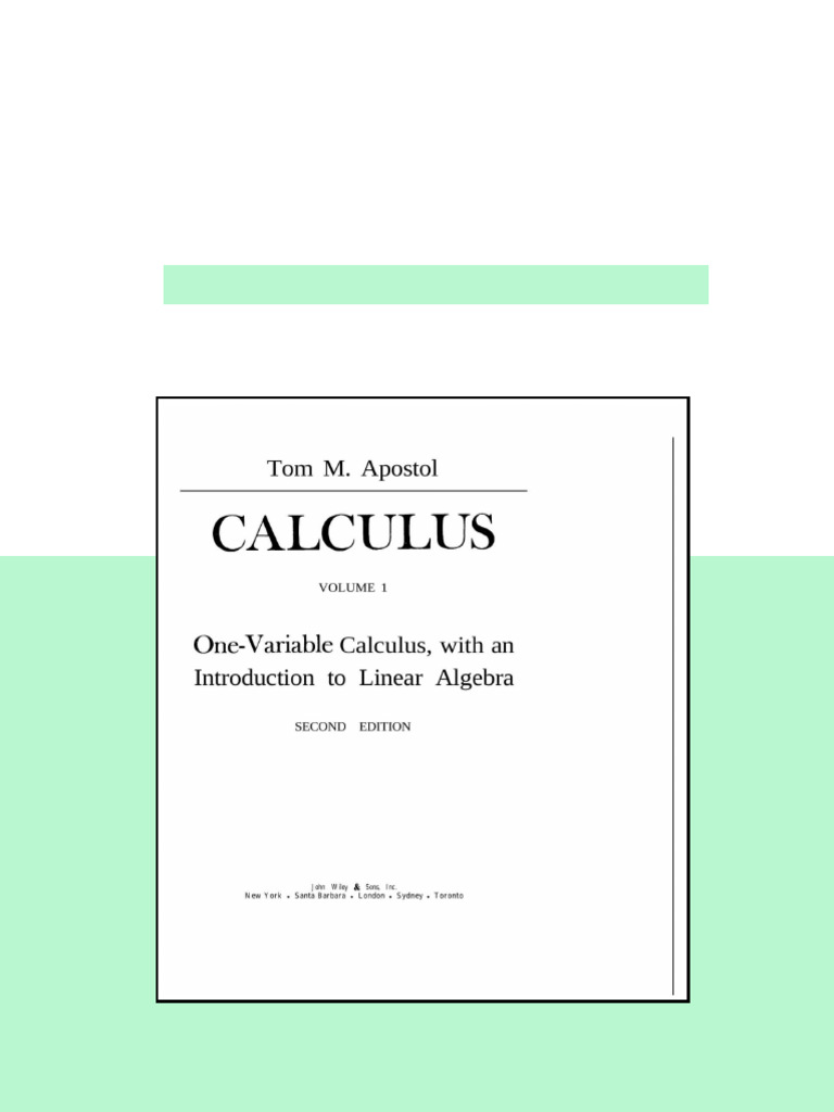 (Ebook) Calculus 1 by Tom A. Apostol ISBN 9780471000051, 0471000051 ...