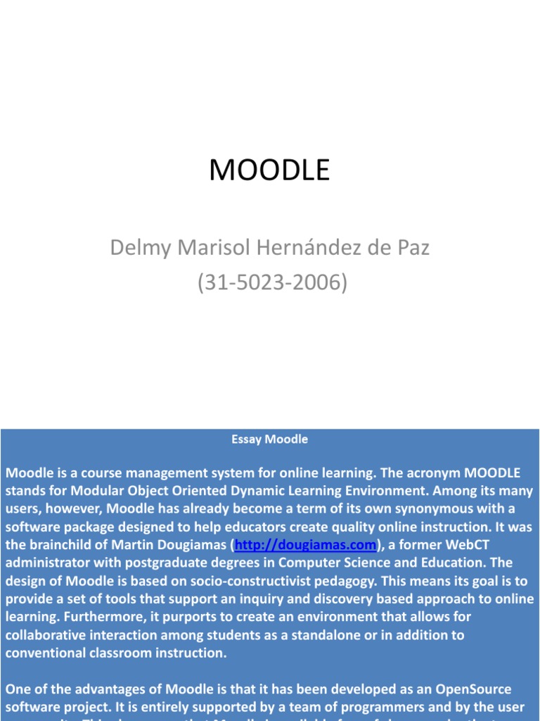 Overview of Moodle for Online Learning | PDF | Computers