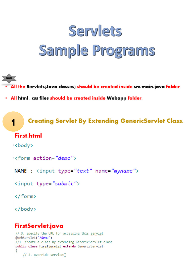 Java Servlet Sample Programs Guide | PDF